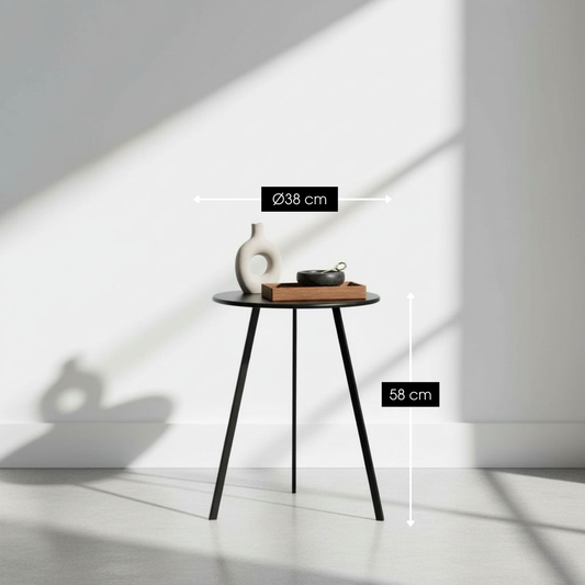 Zwarte bijzettafel Seattle Ø38 cm