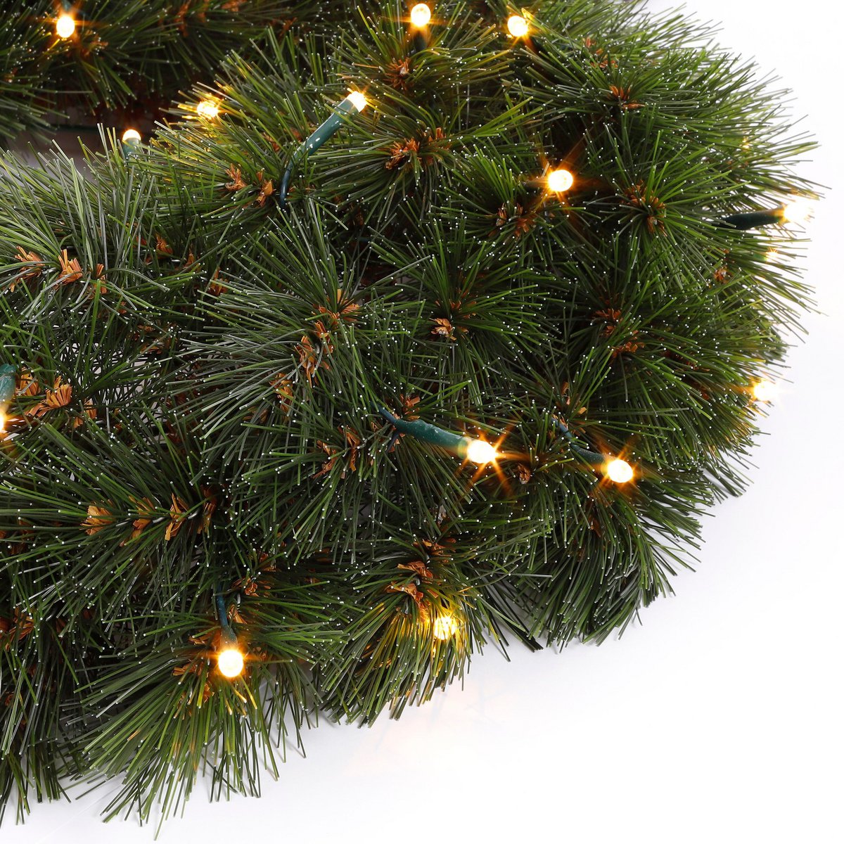 Forest Frosted kerstkrans met verlichting, groen, Ø60 cm
