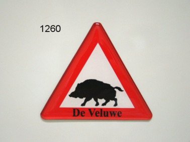 Wild zwijn magneet, verkeersbord