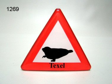 Zeehond Texel magneet, verkeersbord