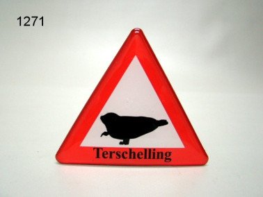 Zeehond Terschelling magneet, verkeersbord