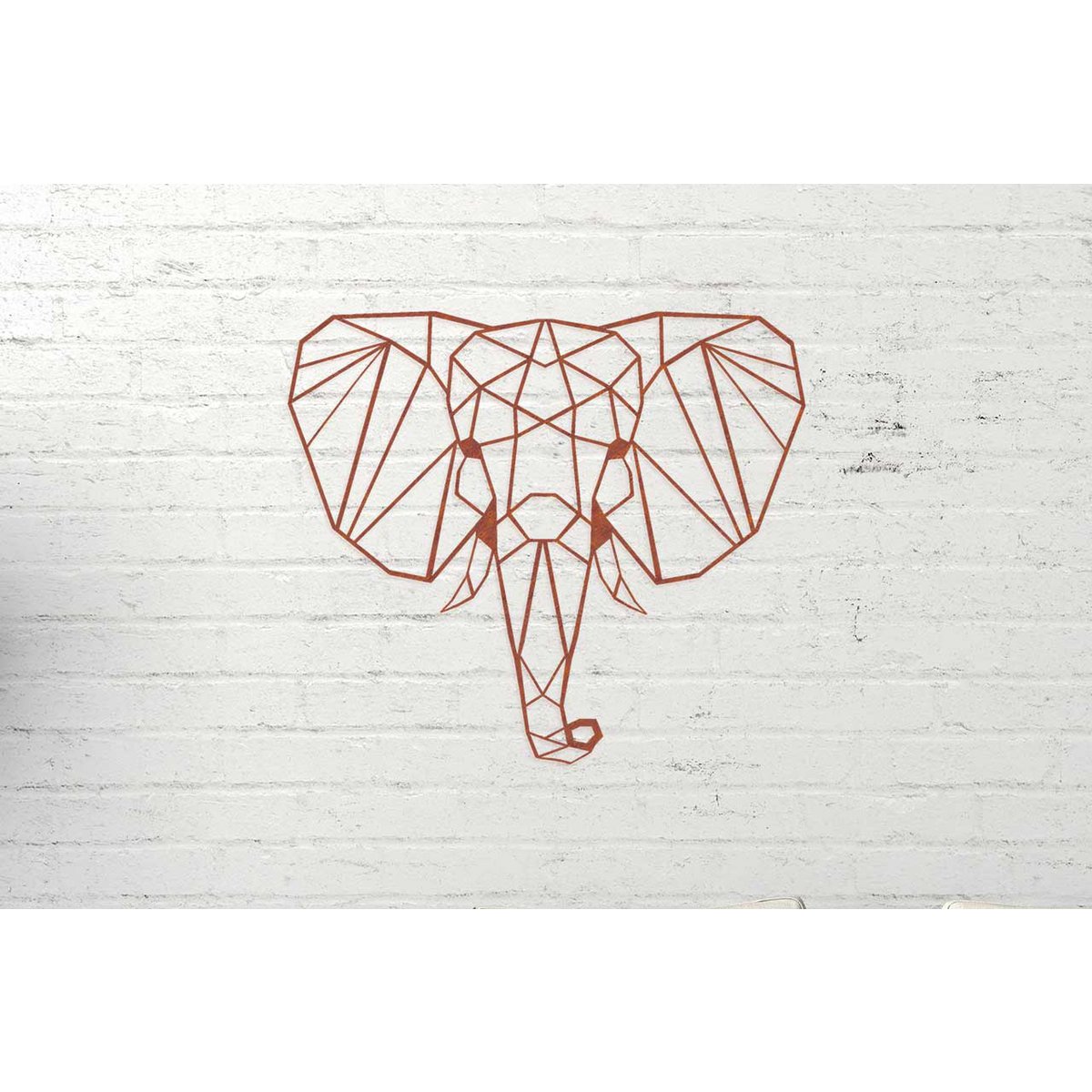 Olifant wanddecoratie roest metaal – dieren muurdecoratie