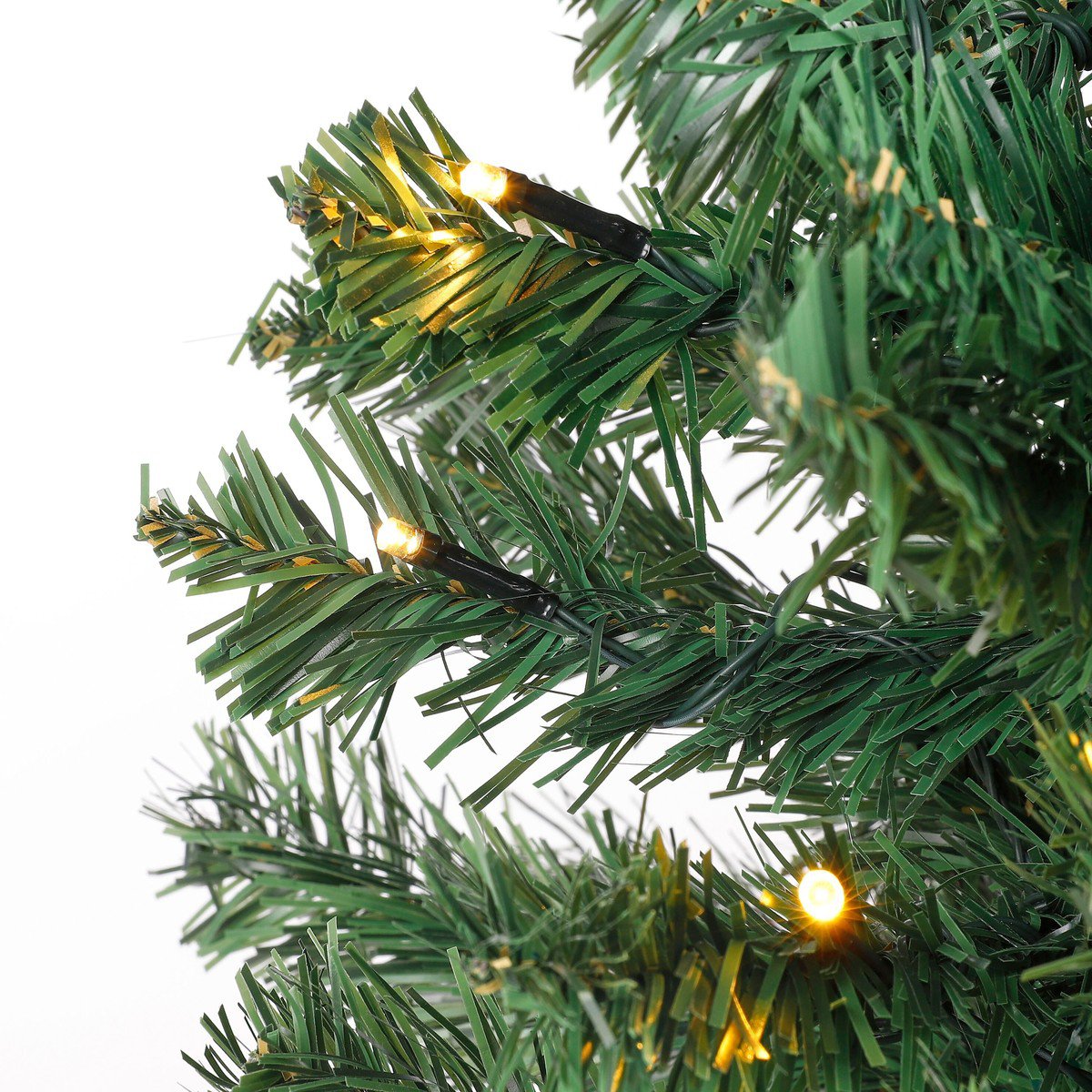 Norton set van 2 kunstkerstbomen en 1 kerstkrans met verlichting, 90 cm, Ø 45 cm