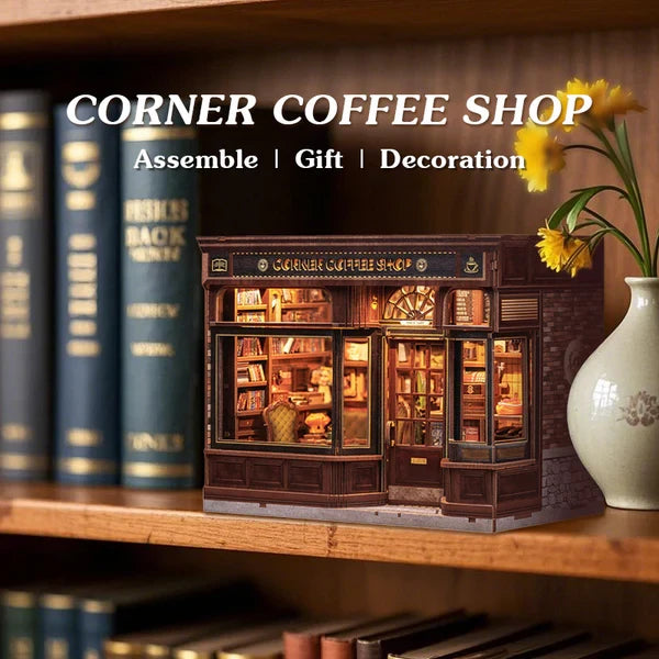 DIY huisje corner coffee shop, 17 cm