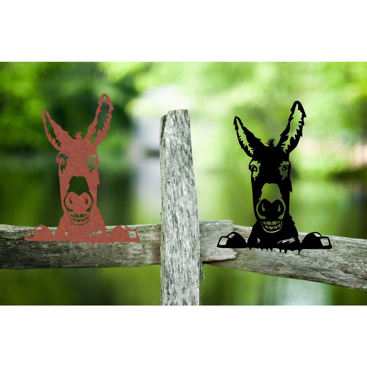 Peekaboo ezel metalen wanddecoratie zwart