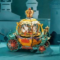 DIY 3D houten muziekdoos Pumpkin Carriage, 15,9 x 16,2 x 10,2 cm