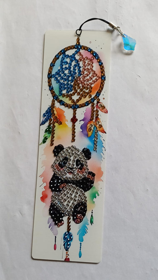 Panda met kleurrijke dromenvanger, boekenlegger 5,5 × 19,5 cm
