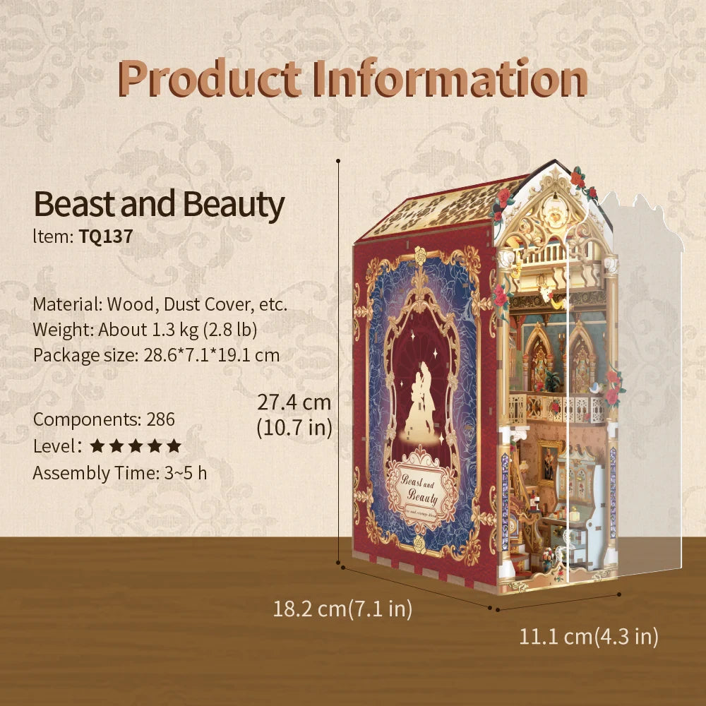 Book Nook Enchanted Rose, 19 x 10,8 x 26,9 cm