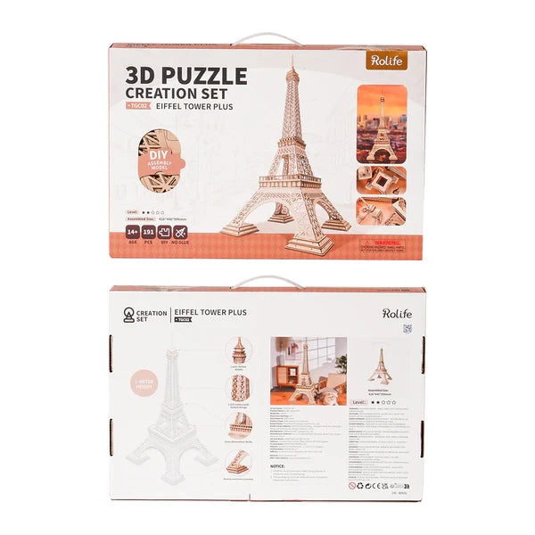 Houten 3D puzzel Eiffeltoren, 191 stukjes, 42.6 x 44.6 x 99.6 cm