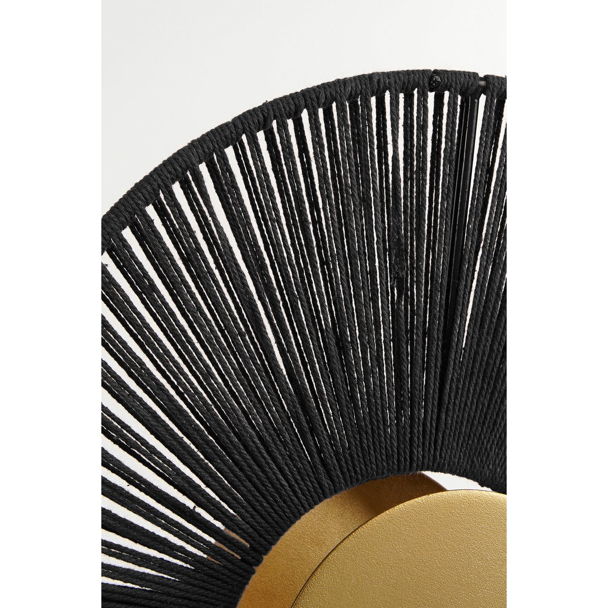 Mica Decorations Helge wandlamp jute zwart goud 39 cm
