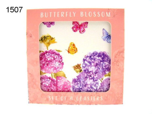 Butterfly blossom onderzetters, 4 stuks
