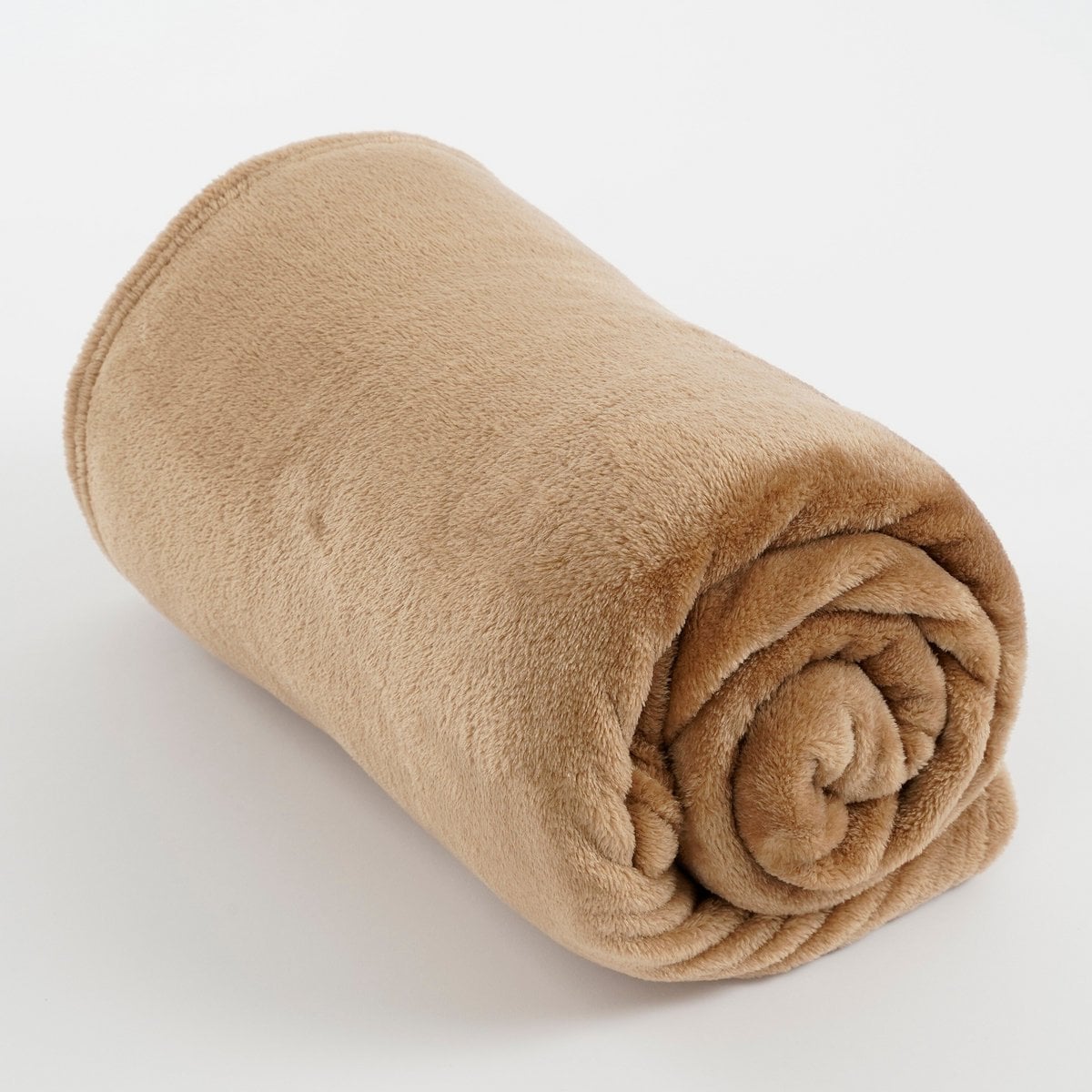 Plaid Famke fleece, lichtbruin, 130 × 180 cm