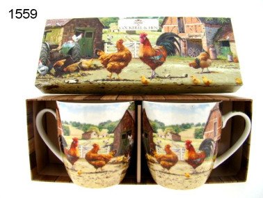 Haan en hen mokkenset, 2 stuks