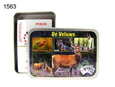 Veluwe blik met speelkaarten, edelhert