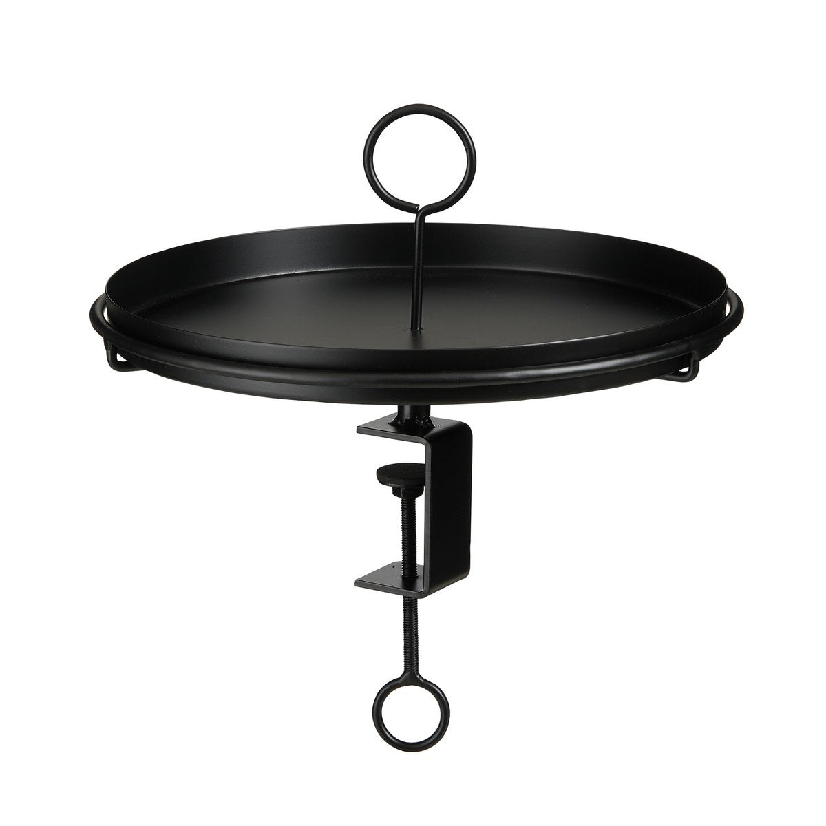 Mica Decorations Aston Dienblad met Klem – Zwart Metaal (H30 x Ø31 cm)
