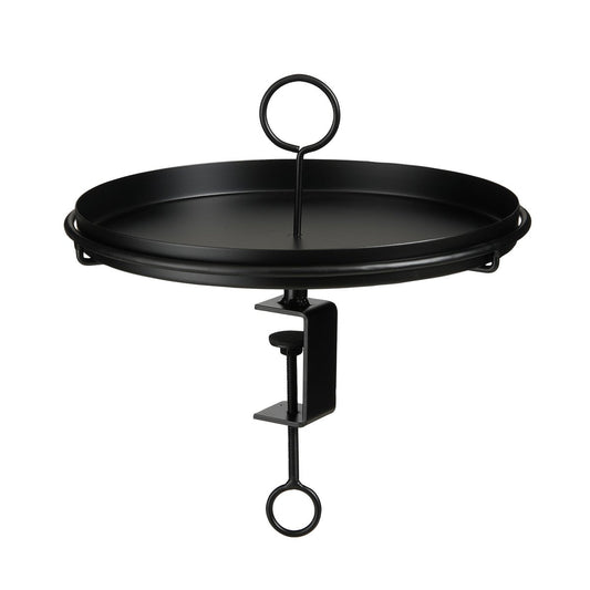 Mica Decorations Aston Dienblad met Klem – Zwart Metaal (H30 x Ø31 cm)