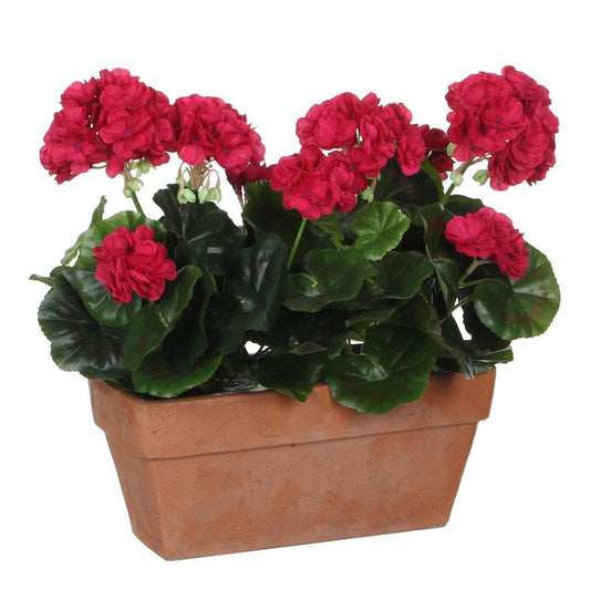 Geranium kunstplant donkerroze, 40 cm