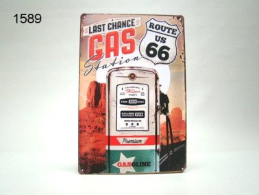 Route 66 metalen wandplaat, 20 x 30 cm