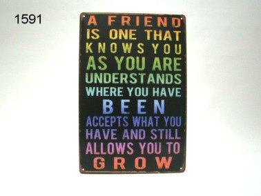 A friend metalen wandplaat, 20 x 30 cm