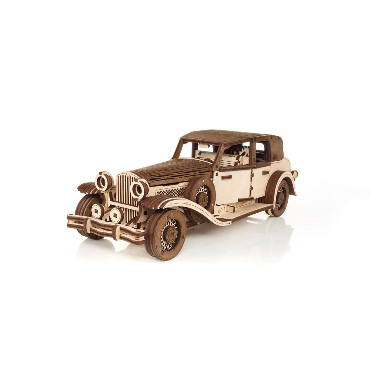 DIY houten mechanische puzzel oldtimer Ferdinand, 28 x 9,6 x 9 cm
