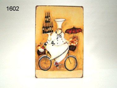 Chef metalen wandplaat, 20 x 30 cm