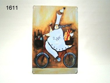 Chef metalen wandplaat, 20 x 30 cm