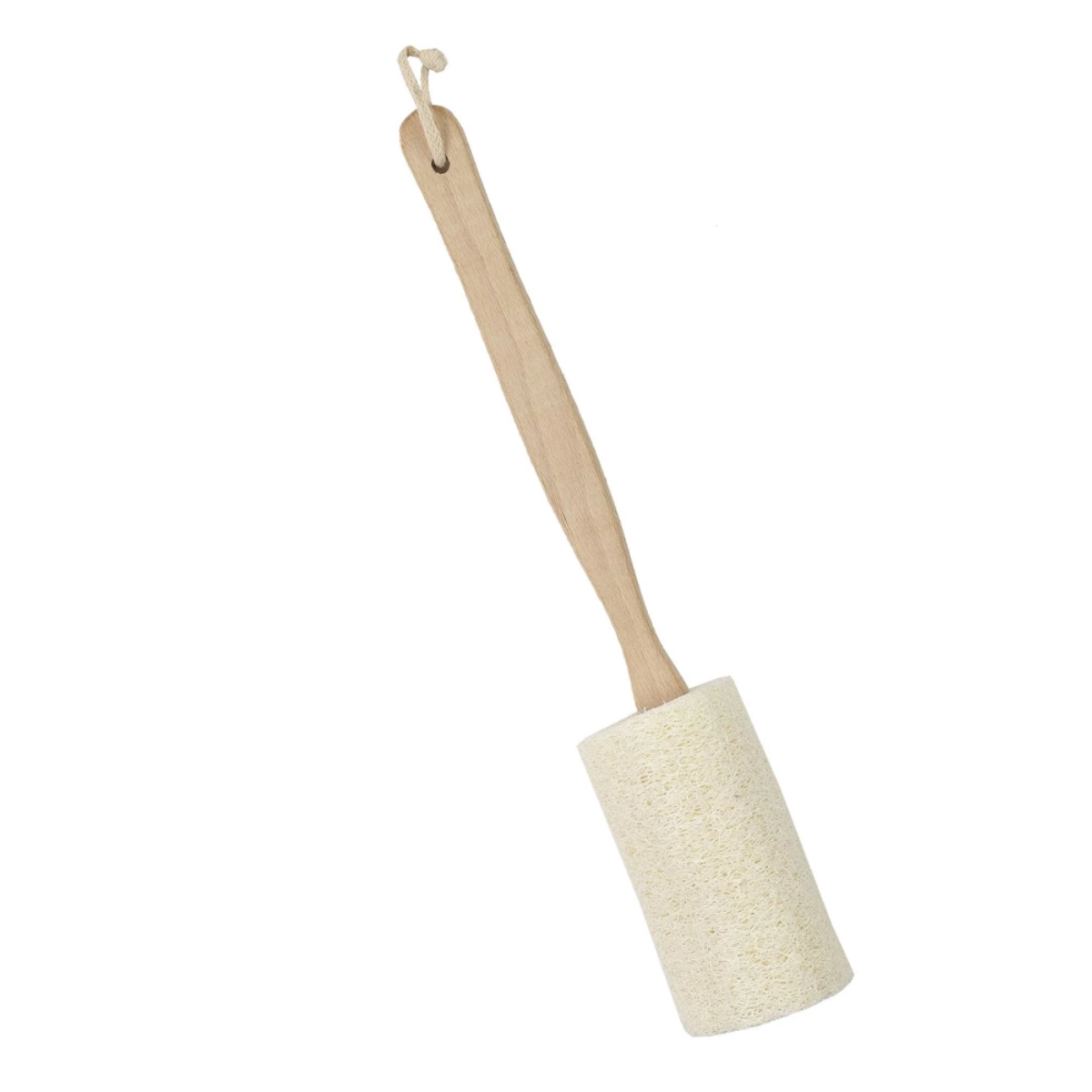 Loofah rugspons met handgrepen, natuurlijke scrub spons, 39 x 7 cm