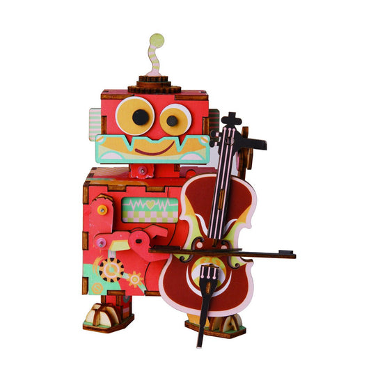 3D houten muziekdoos bouwpakket Little Performer 12 × 8 × 17 cm – 88 stukjes