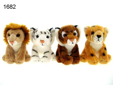 Safaridieren pluche, 15 cm