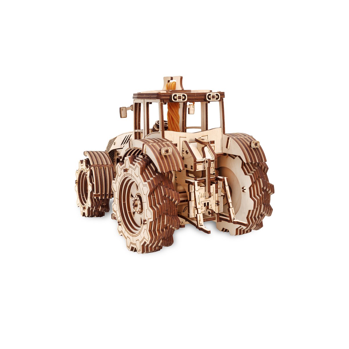 DIY houten mechanische puzzel tractor, 31,5 x 17,3 x 20,7 cm