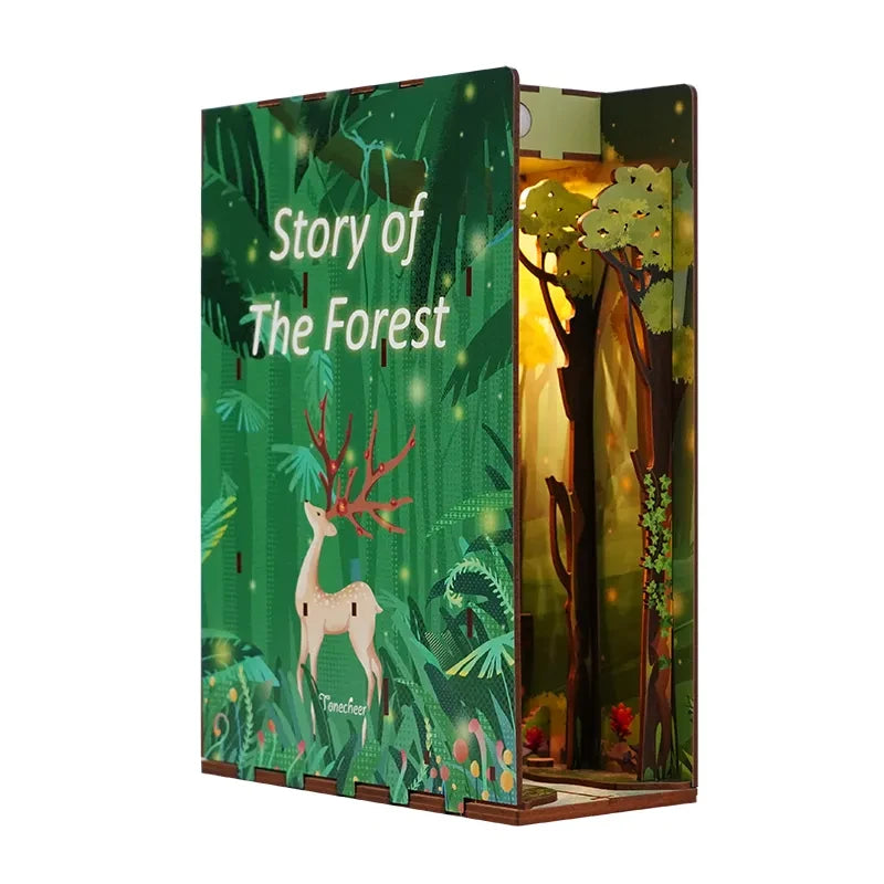 DIY book nook story of the forest bookend, 24,5 cm