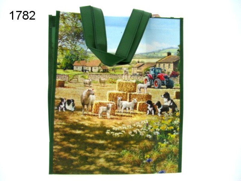 Schaap en collie boodschappentas