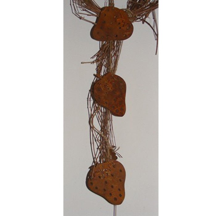 Roestmetalen decoratie aardbei om op te hangen