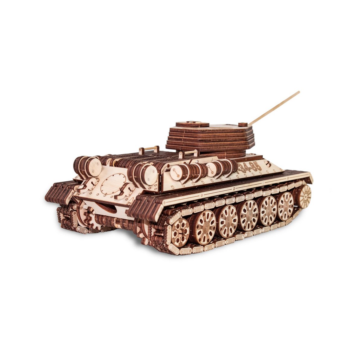 Tank T-34-85 houten 3D puzzel, 33 × 12,8 × 9,5 cm