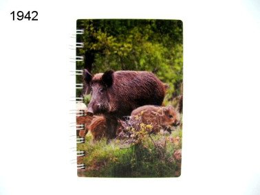 Wild zwijn notitieboekje, hout