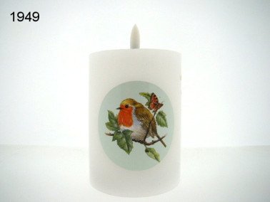 Roodborst LED kaars