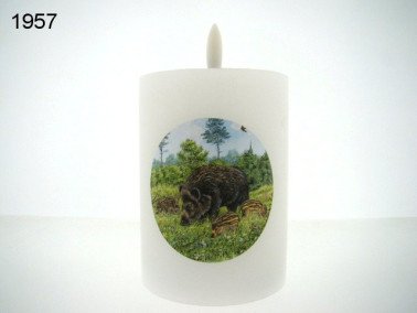 Wild zwijn LED kaars
