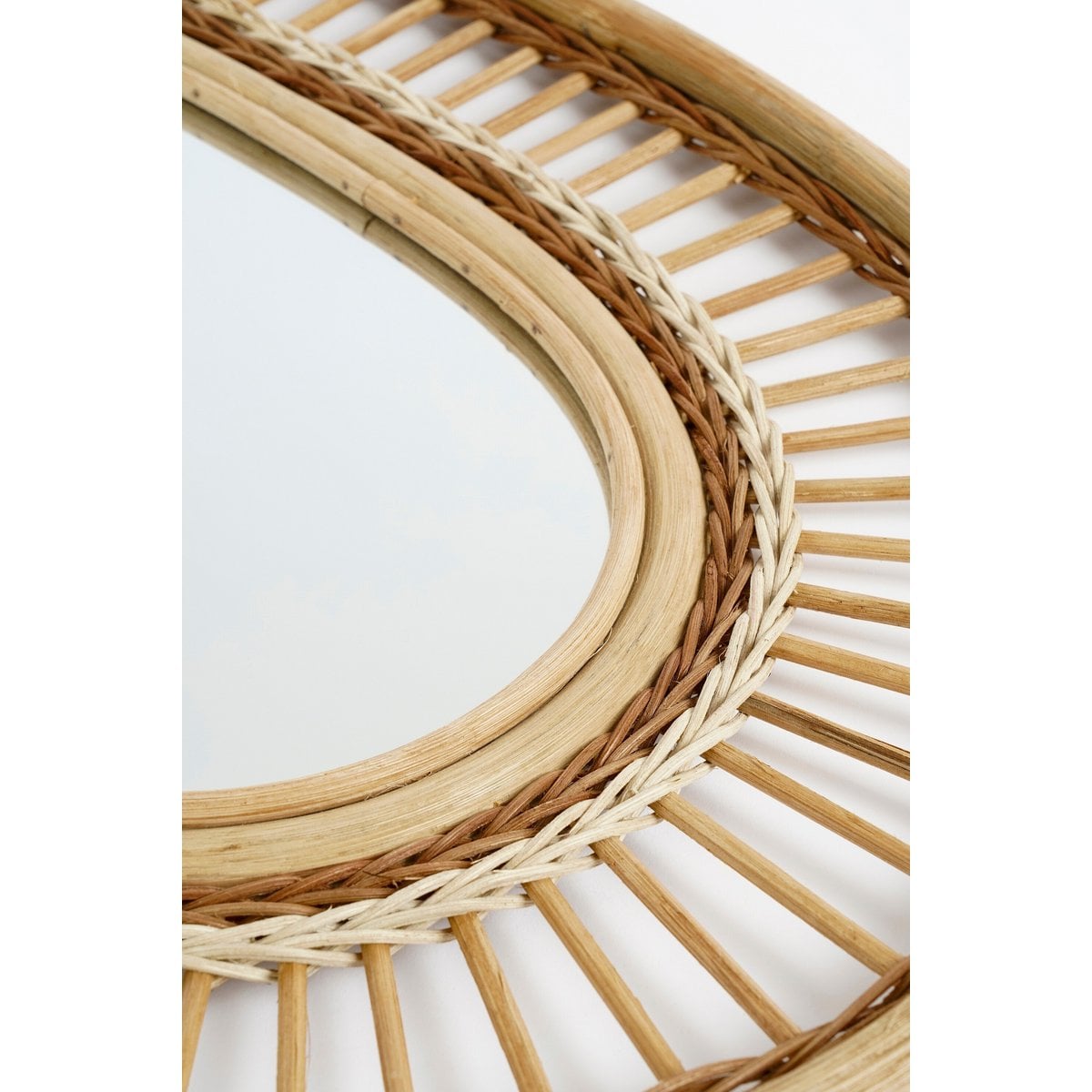 Wandspiegel, rotan, 59 × 40 cm
