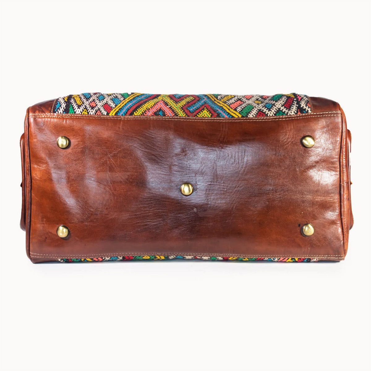 Kilim X leren reistas met authentieke kelim, 54 × 28 × 28 cm