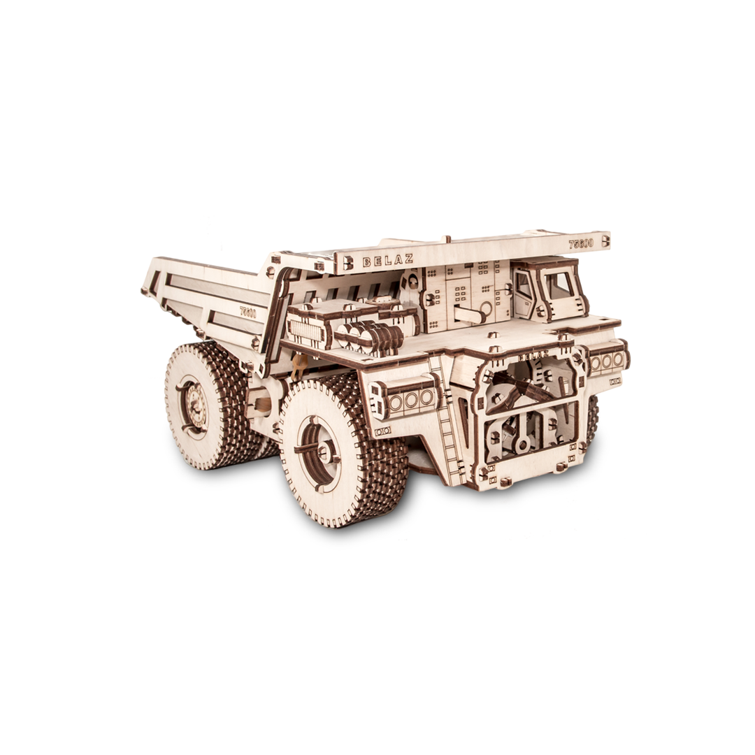 3D mechanische houten puzzel Belaz 75600 truck 31 × 22 × 15,5 cm – 307 stukjes