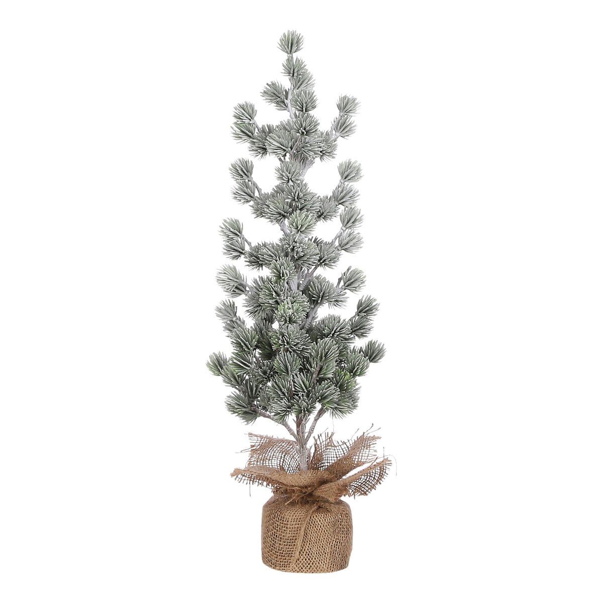 Besneeuwde kunstkerstboom in jute, 55 cm