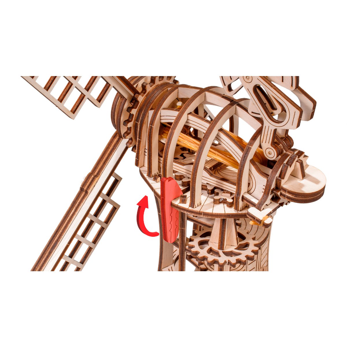 Houten mechanische puzzel windmolen 227 stukjes, 34 × 19,5 cm