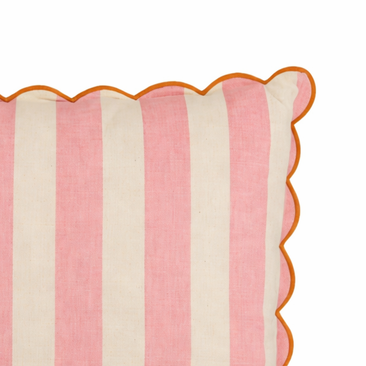 Sierkussen gestreept roze off white, 45 x 45 cm