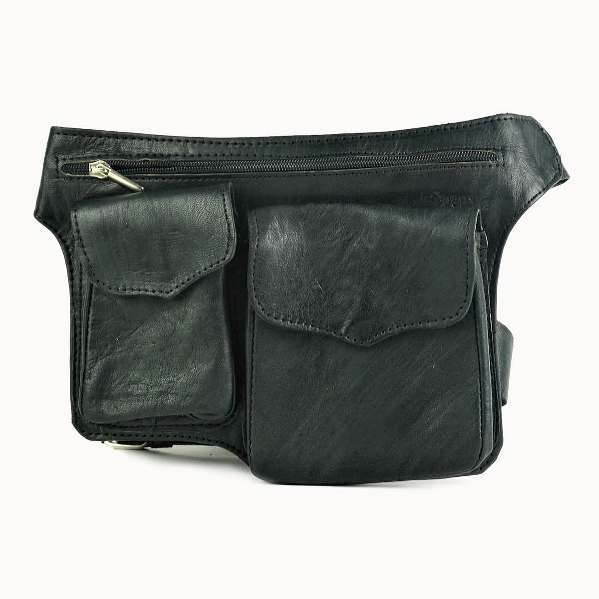 Bari leren heuptas met 3 vakken, 25 × 20 cm