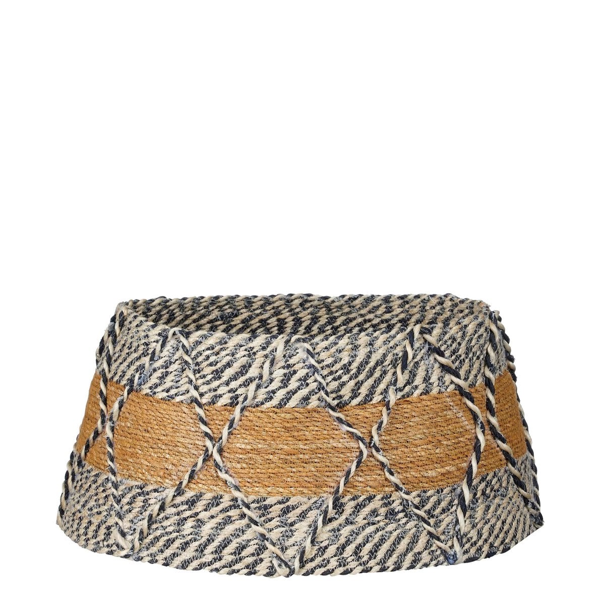 Kerstboomrok van zeegras met blauwe accenten, H26 × Ø 50 cm