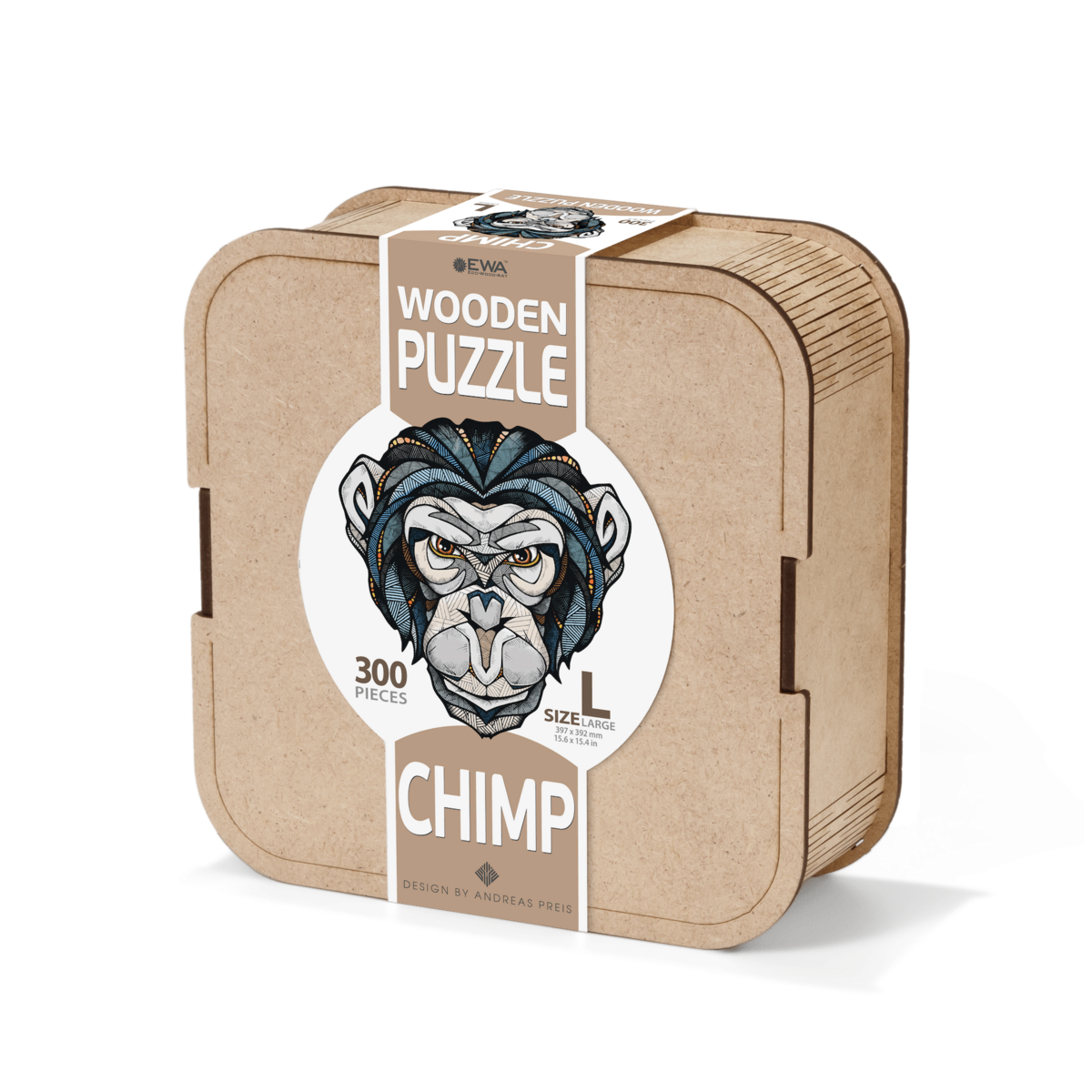 Houten legpuzzel chimpansee puzzel L, 39,7 × 39,2