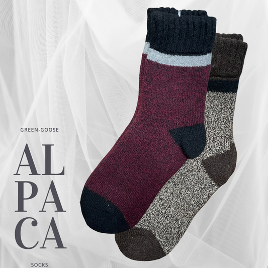 Alpaca wollen sokken, 2 paar assorti