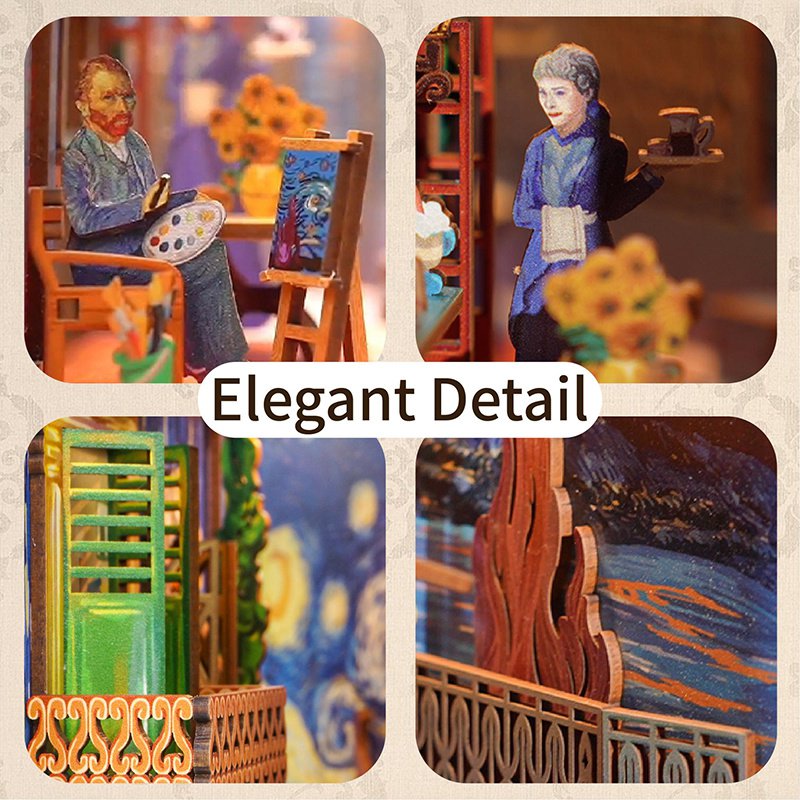 DIY book nook Vincent’s world bookend, 24,5 cm