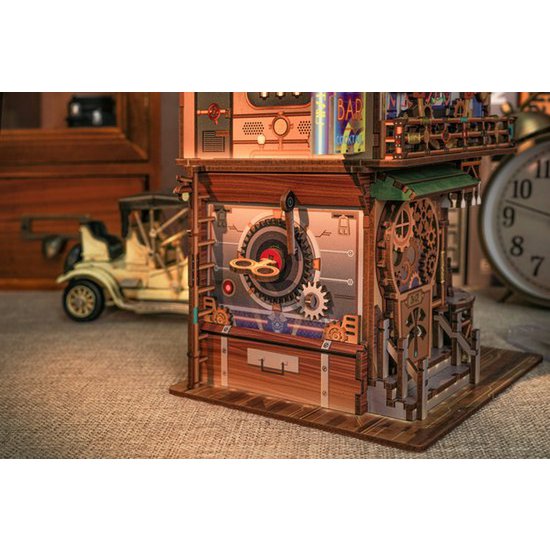 3D houten bouwpakket punk bar bureau organizer 15 × 14 × 25 cm – 161 stukjes