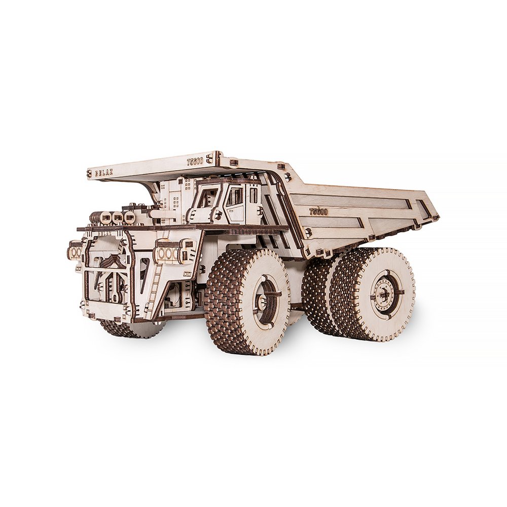 3D mechanische houten puzzel truck Belaz 75600, 31 × 22 × 15,5 cm – 307 stukjes
